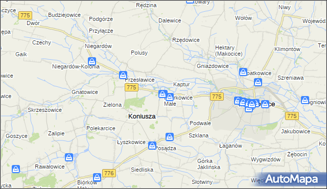 mapa Piotrkowice Małe, Piotrkowice Małe na mapie Targeo