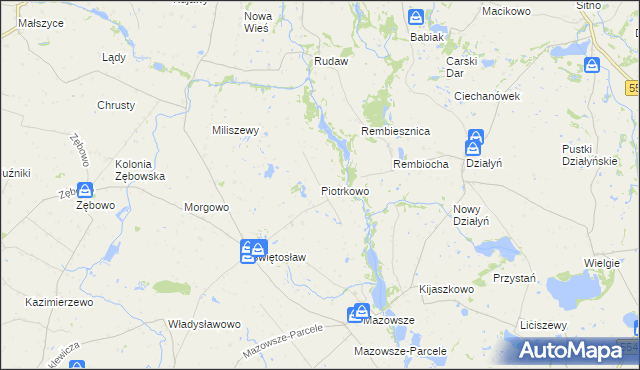 mapa Piotrkowo gmina Ciechocin, Piotrkowo gmina Ciechocin na mapie Targeo