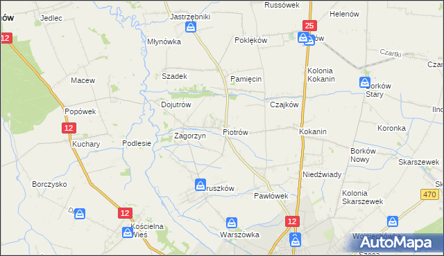 mapa Piotrów gmina Blizanów, Piotrów gmina Blizanów na mapie Targeo