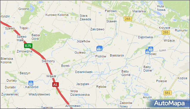 mapa Piotrów gmina Gostynin, Piotrów gmina Gostynin na mapie Targeo