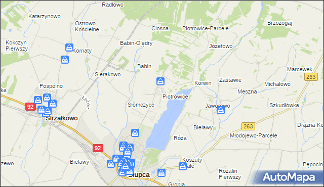 mapa Piotrowice gmina Słupca, Piotrowice gmina Słupca na mapie Targeo