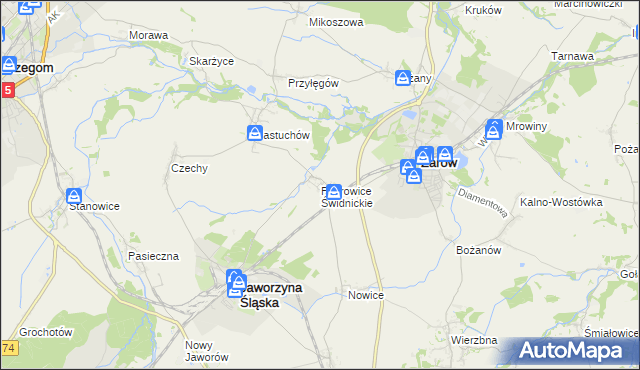 mapa Piotrowice Świdnickie, Piotrowice Świdnickie na mapie Targeo