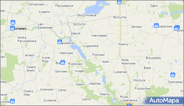 mapa Piotrowo gmina Chodecz, Piotrowo gmina Chodecz na mapie Targeo