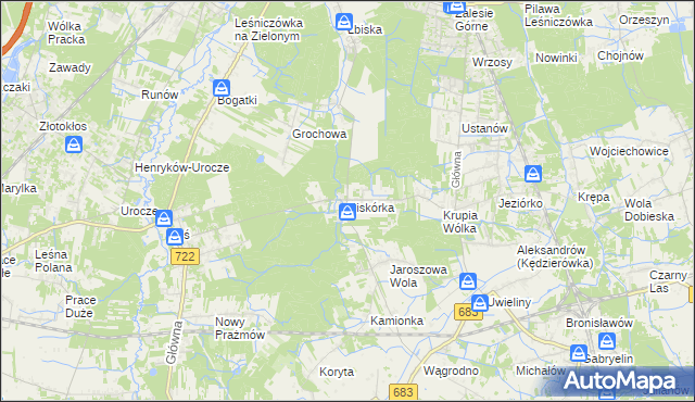 mapa Piskórka, Piskórka na mapie Targeo