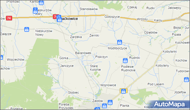 mapa Piskrzyn, Piskrzyn na mapie Targeo