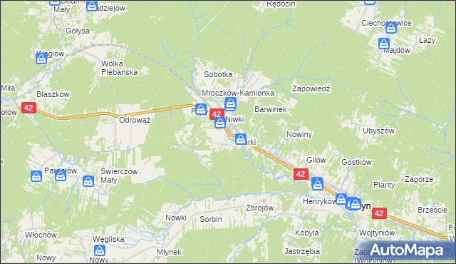 mapa Płaczków, Płaczków na mapie Targeo