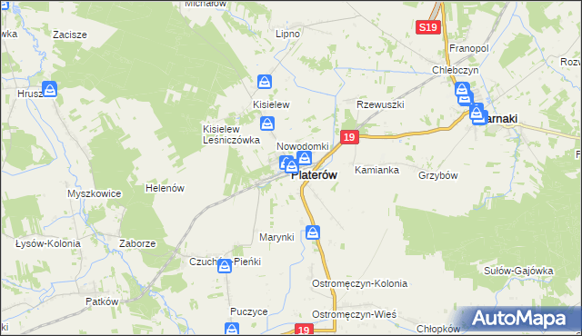 mapa Platerów, Platerów na mapie Targeo