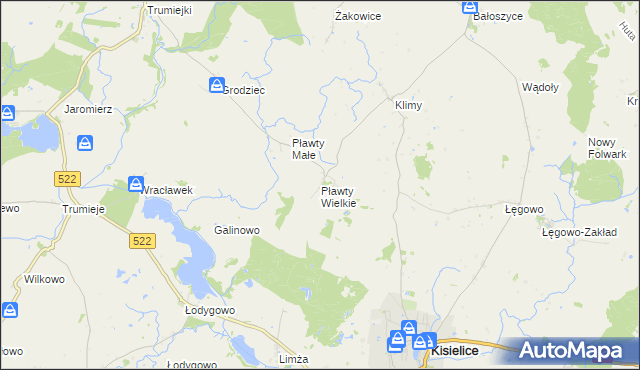 mapa Pławty Wielkie, Pławty Wielkie na mapie Targeo