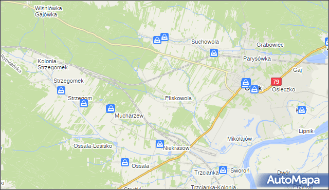 mapa Pliskowola, Pliskowola na mapie Targeo