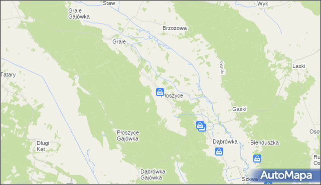 mapa Płoszyce, Płoszyce na mapie Targeo