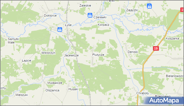mapa Plutycze, Plutycze na mapie Targeo