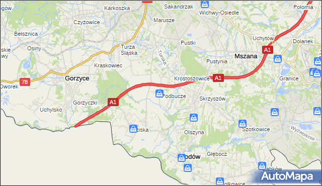 mapa Podbucze gmina Godów, Podbucze gmina Godów na mapie Targeo