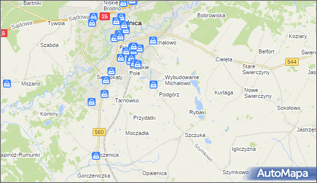 mapa Podgórz gmina Brodnica, Podgórz gmina Brodnica na mapie Targeo