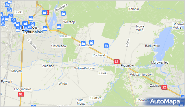 mapa Podkałek, Podkałek na mapie Targeo