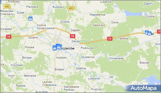 mapa Podklucze, Podklucze na mapie Targeo