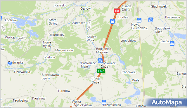 mapa Podkońska Wola, Podkońska Wola na mapie Targeo