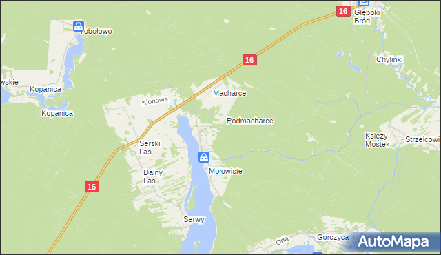 mapa Podmacharce Gajówka, Podmacharce Gajówka na mapie Targeo