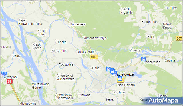 mapa Podoblin, Podoblin na mapie Targeo