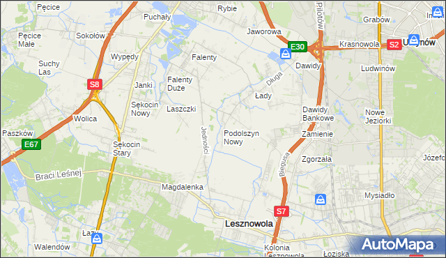 mapa Podolszyn Nowy, Podolszyn Nowy na mapie Targeo