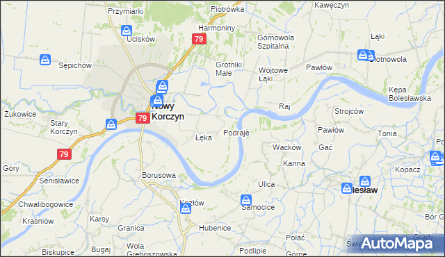 mapa Podraje, Podraje na mapie Targeo