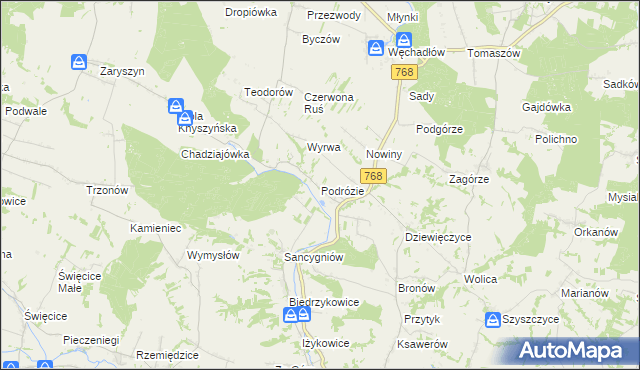 mapa Podrózie, Podrózie na mapie Targeo