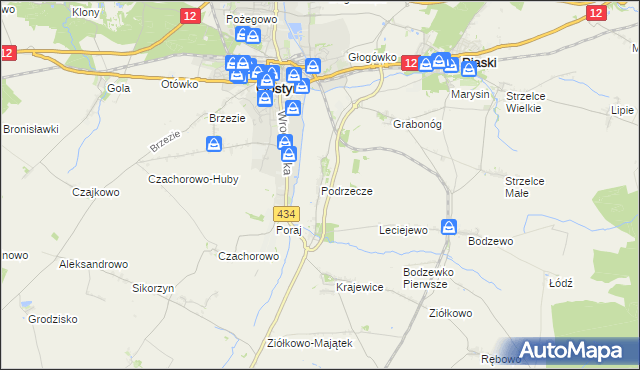 mapa Podrzecze gmina Piaski, Podrzecze gmina Piaski na mapie Targeo