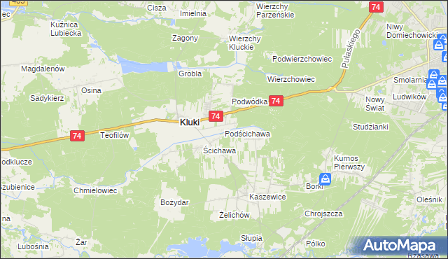 mapa Podścichawa, Podścichawa na mapie Targeo