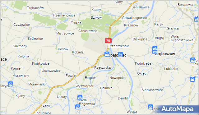 mapa Podskale gmina Opatowiec, Podskale gmina Opatowiec na mapie Targeo