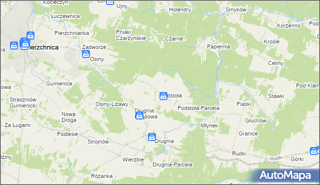 mapa Podstoła gmina Pierzchnica, Podstoła gmina Pierzchnica na mapie Targeo