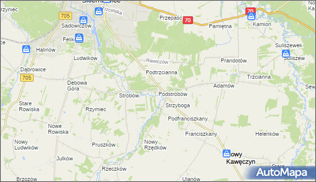 mapa Podstrobów, Podstrobów na mapie Targeo