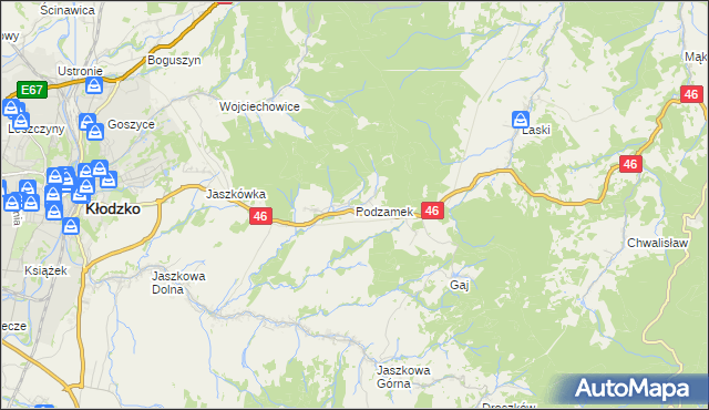 mapa Podzamek, Podzamek na mapie Targeo