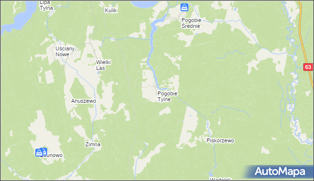 mapa Pogobie Tylne, Pogobie Tylne na mapie Targeo