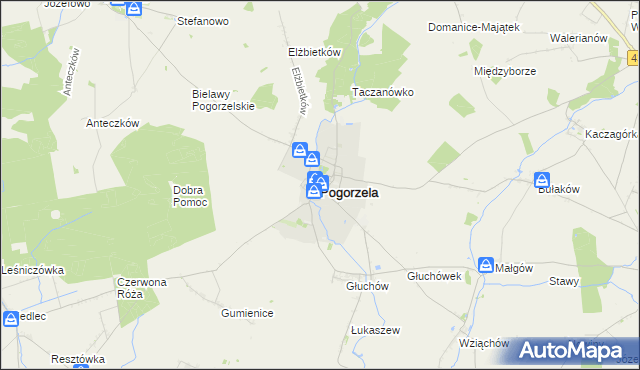 mapa Pogorzela powiat gostyński, Pogorzela powiat gostyński na mapie Targeo