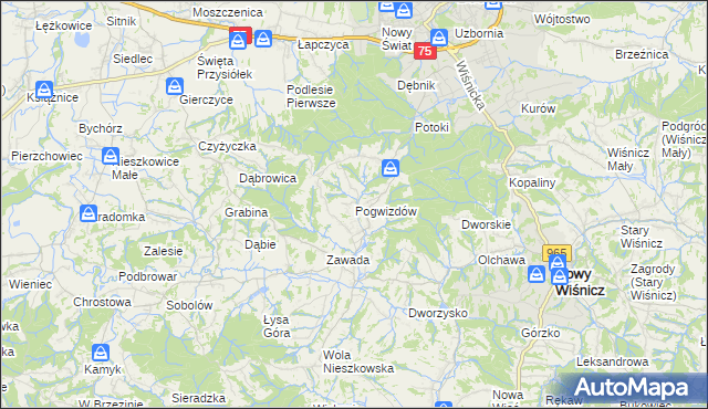 mapa Pogwizdów gmina Bochnia, Pogwizdów gmina Bochnia na mapie Targeo