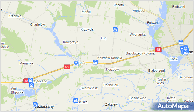 mapa Poizdów-Kolonia, Poizdów-Kolonia na mapie Targeo