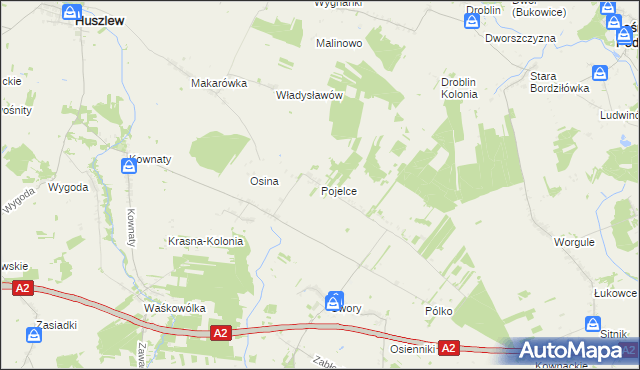 mapa Pojelce, Pojelce na mapie Targeo