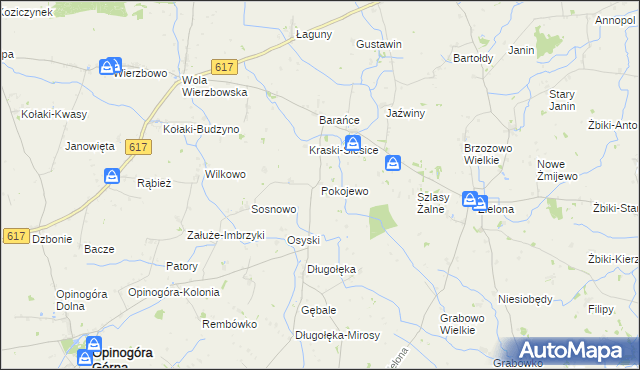 mapa Pokojewo, Pokojewo na mapie Targeo
