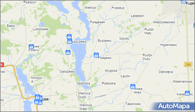 mapa Połajewo gmina Piotrków Kujawski, Połajewo gmina Piotrków Kujawski na mapie Targeo