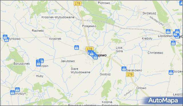 mapa Połajewo powiat czarnkowsko-trzcianecki, Połajewo powiat czarnkowsko-trzcianecki na mapie Targeo