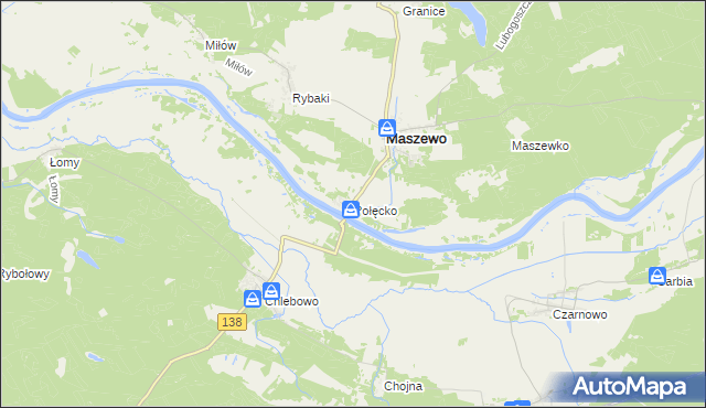 mapa Połęcko gmina Maszewo, Połęcko gmina Maszewo na mapie Targeo