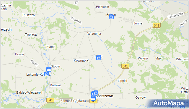 mapa Polik gmina Rościszewo, Polik gmina Rościszewo na mapie Targeo