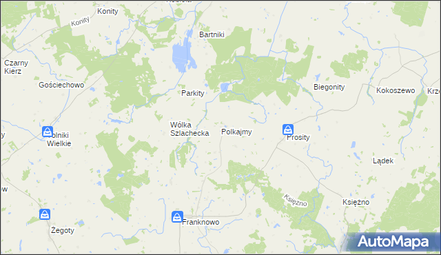 mapa Polkajmy, Polkajmy na mapie Targeo