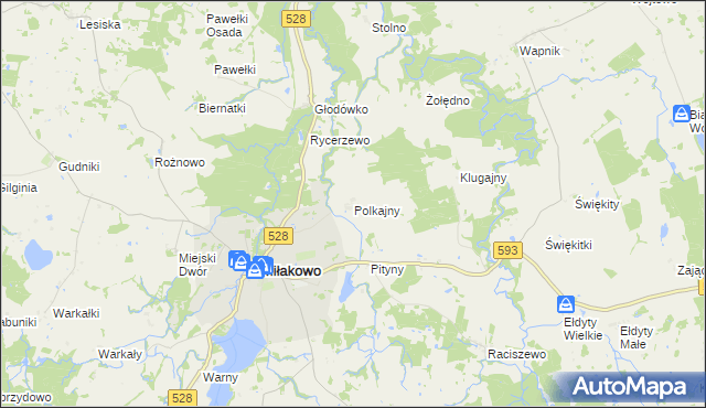 mapa Polkajny, Polkajny na mapie Targeo