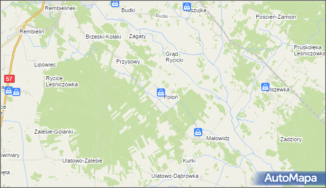 mapa Połoń, Połoń na mapie Targeo