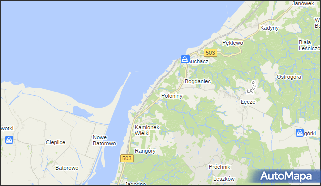 mapa Połoniny, Połoniny na mapie Targeo