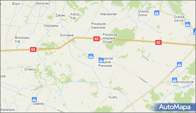 mapa Polubicze Wiejskie Pierwsze, Polubicze Wiejskie Pierwsze na mapie Targeo