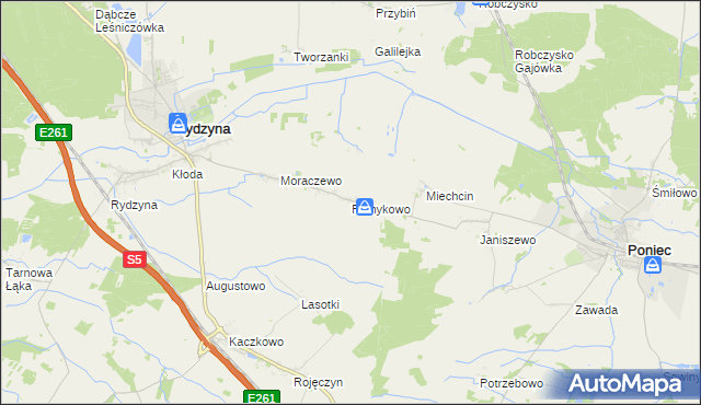 mapa Pomykowo, Pomykowo na mapie Targeo