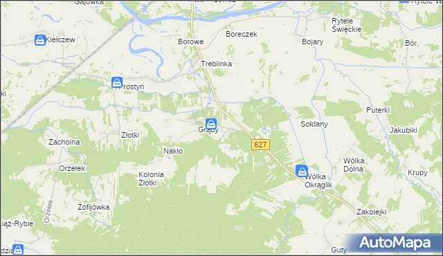 mapa Poniatowo gmina Małkinia Górna, Poniatowo gmina Małkinia Górna na mapie Targeo