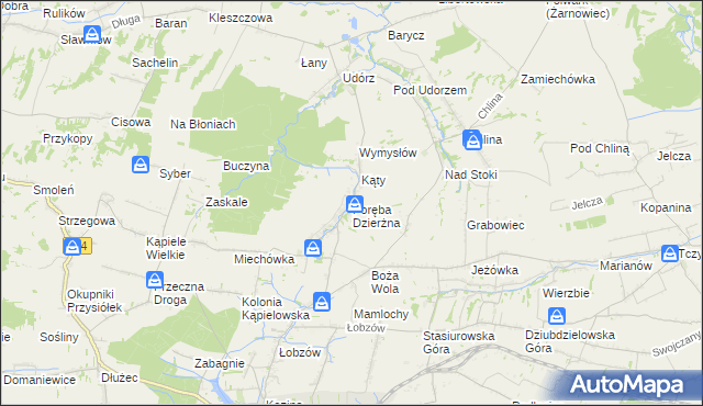 mapa Poręba Dzierżna, Poręba Dzierżna na mapie Targeo