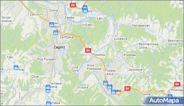 mapa Postołów, Postołów na mapie Targeo